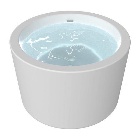  The Heatgene Round Contemporary Soaking Bathtub on a white background.