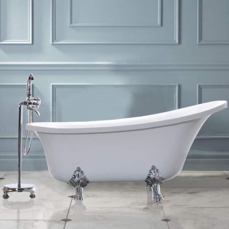  The Vanity Art Clawfoot Soaking Bathtub in a contemporary bathroom.