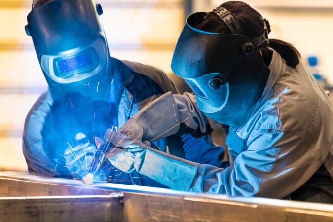Two welders at work.