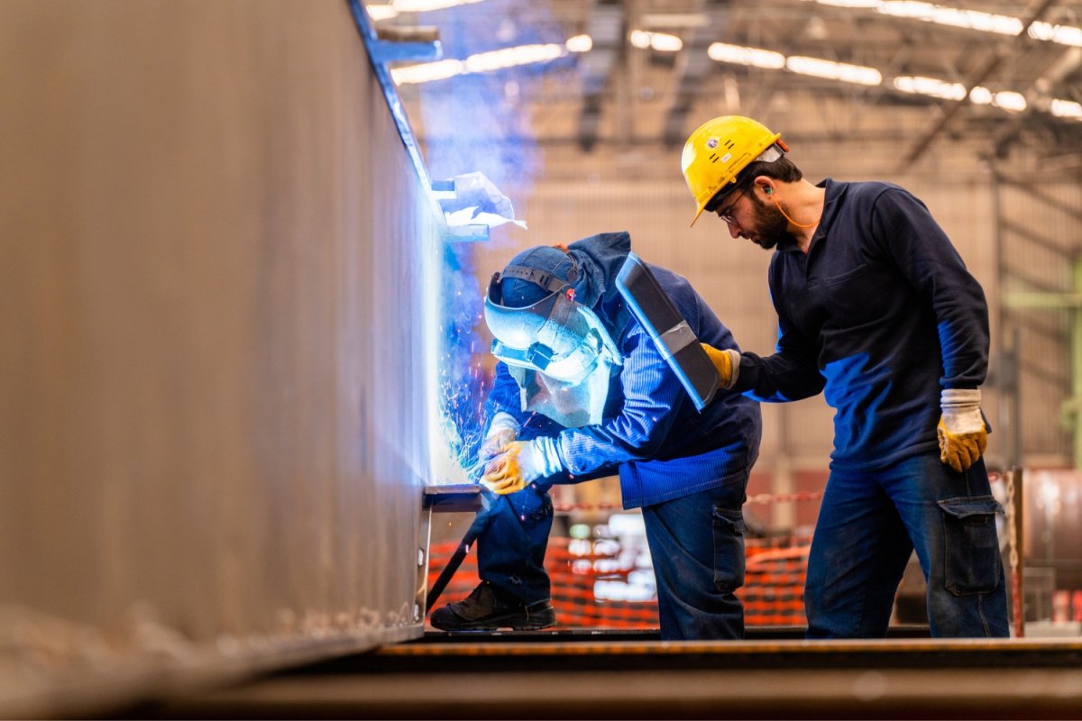 Two welders at work.