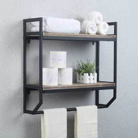  MBQQ 2-Tier Metal Industrial 23.6 Bathroom Shelves