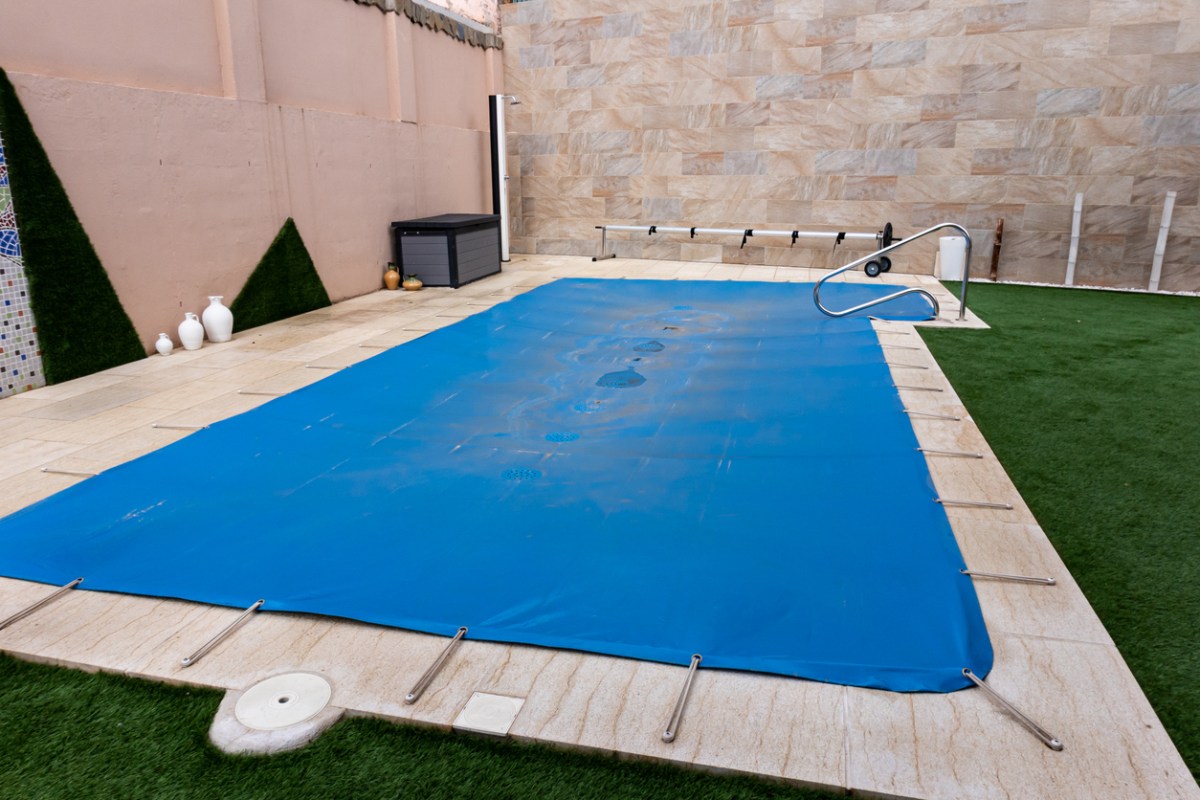 A photo of a covered pool.
