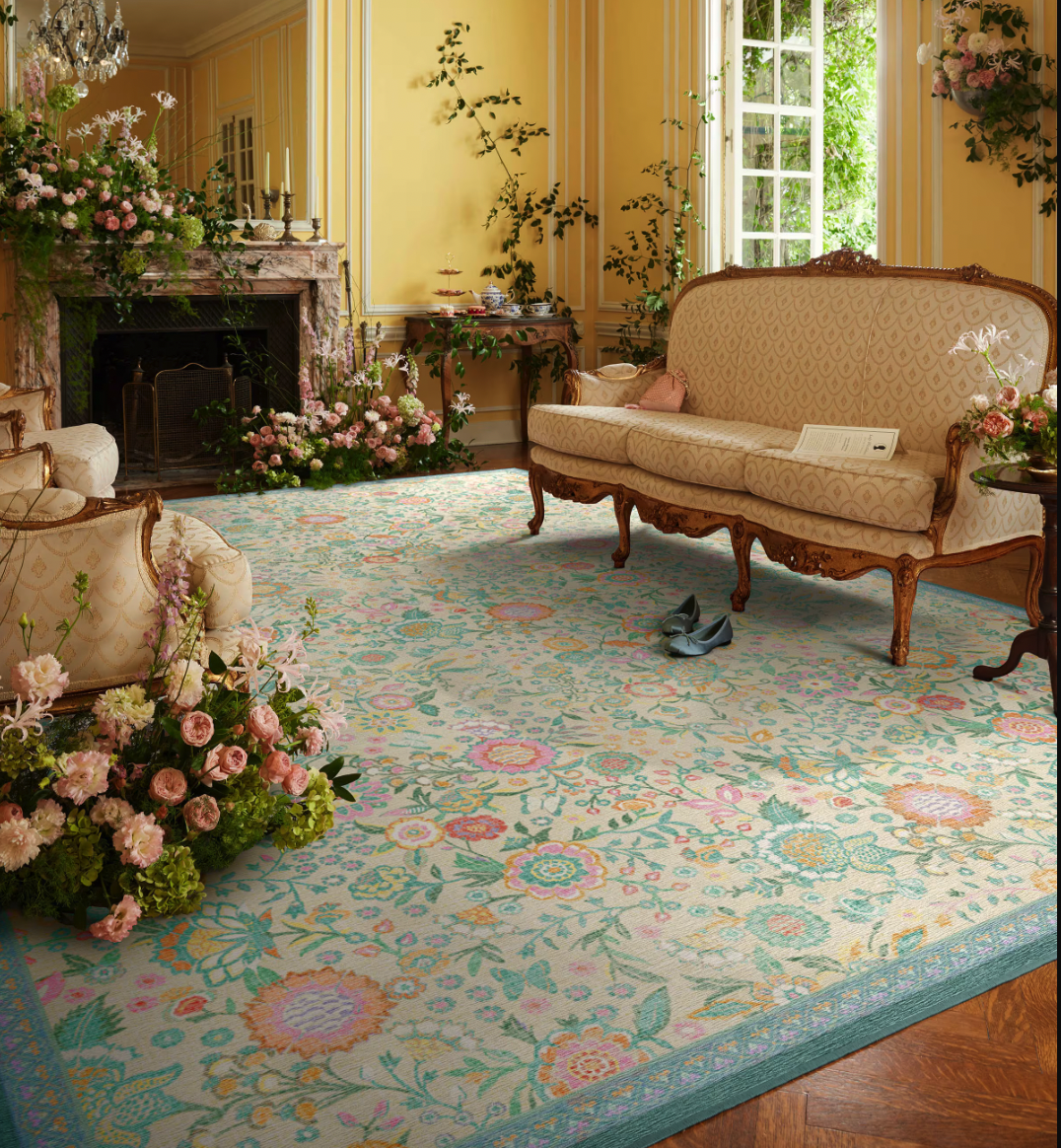 Ruggable rug set on floor in decorated room
