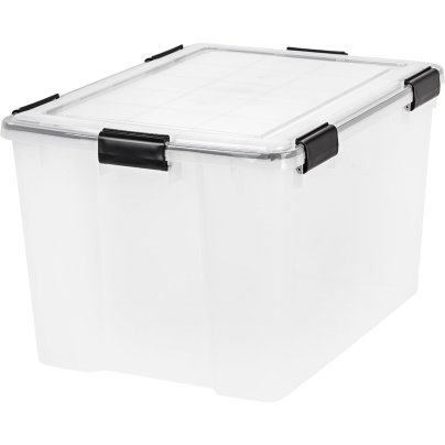 The Iris USA WeatherPro 74-qt. Storage Box on a white background.