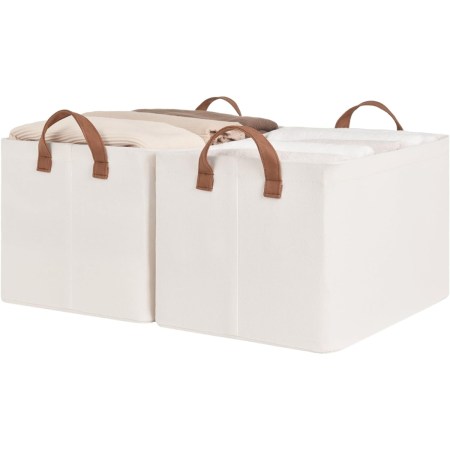  The StorageWorks Extra Large Storage Baskets With Handles on a white background.