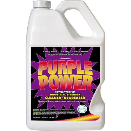  A jug of Clean-Rite Purple Power Industrial Cleaner Degreaser on a white background.