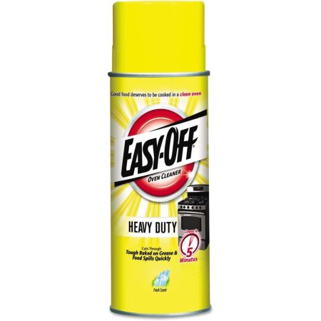  A can of Easy-Off Heavy-Duty Oven Cleaner on a white background.