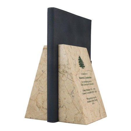 The Best Engraved Gifts Option Engraved Botticino Stone Bookends, The Canova