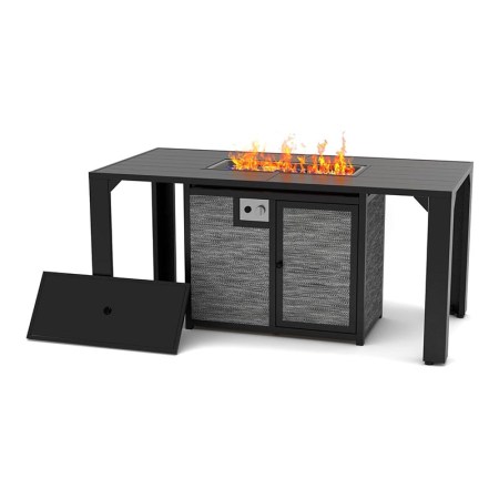  The Pizzello Comodo Propane Fire Pit Dining Table on a white background.