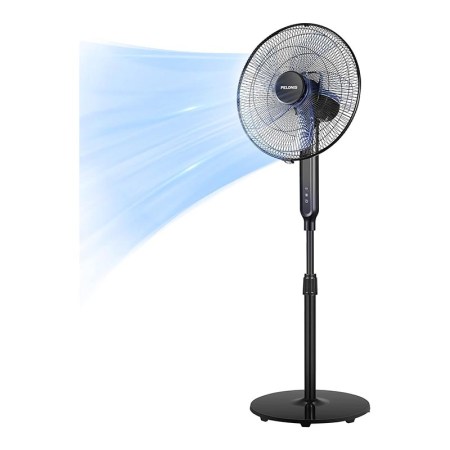 The Pelonis 16-Inch Pedestal Fan With DC Motor on a white background.