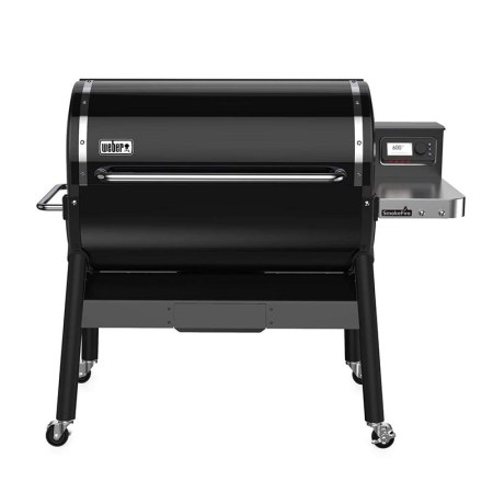  Weber SmokeFire EX6 Wood Fired Pellet Grill on a white background