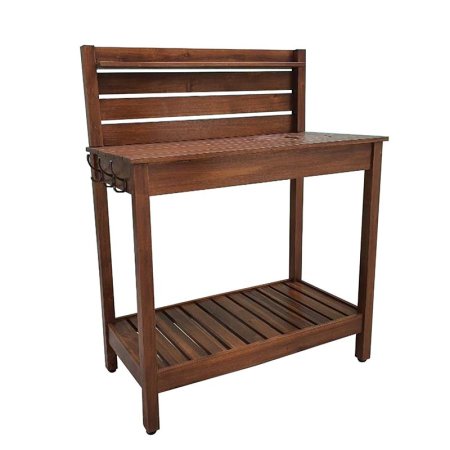  The Steelside Jordie Wood Potting Bench on a white background.