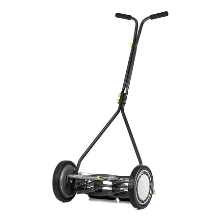  The Earthwise 16-Inch 7-Blade Push Reel Lawn Mower on a white background.