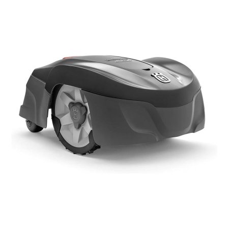  The Husqvarna Automower 115H Robotic Lawn Mower on a white background.