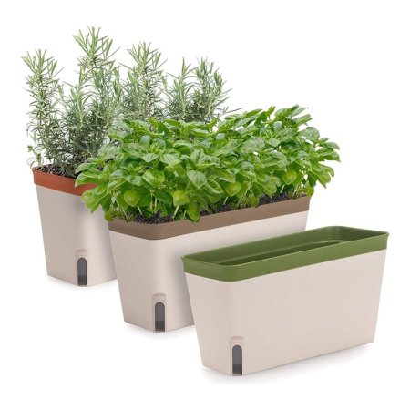  The Amazing Creation Windowsill Herb Planter Box 3-pack on a white background.