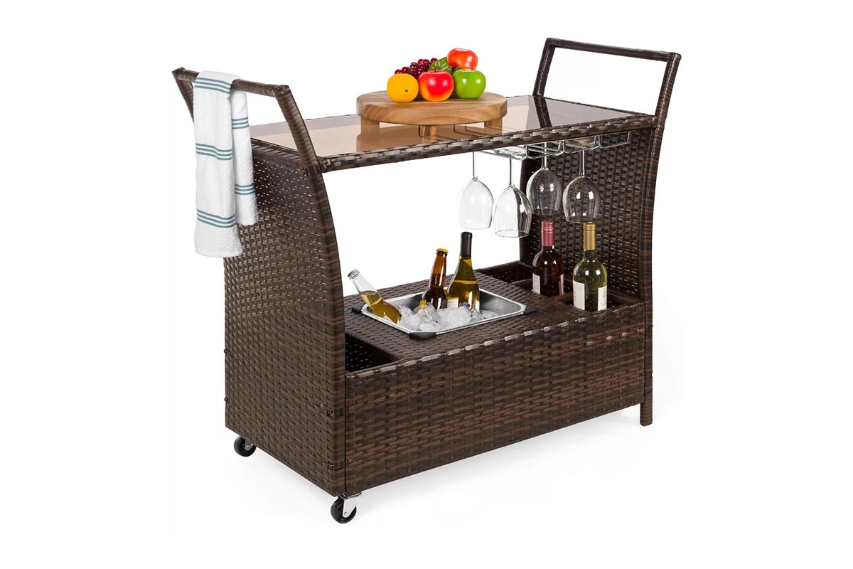 The Perfect Gift for a Summer Slacker Option Wicker Serving Bar Cart