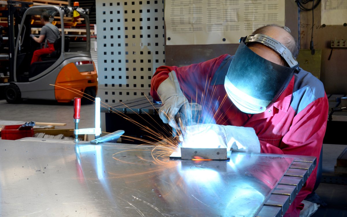 A welder at work.