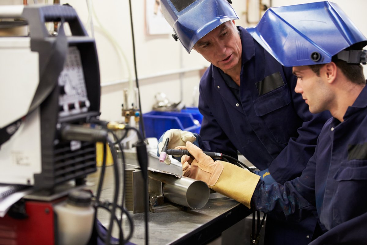 Two welders at work.