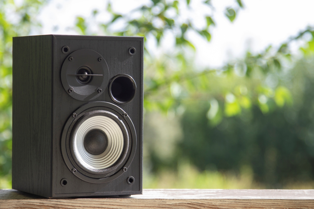 One large outdoor speaker.