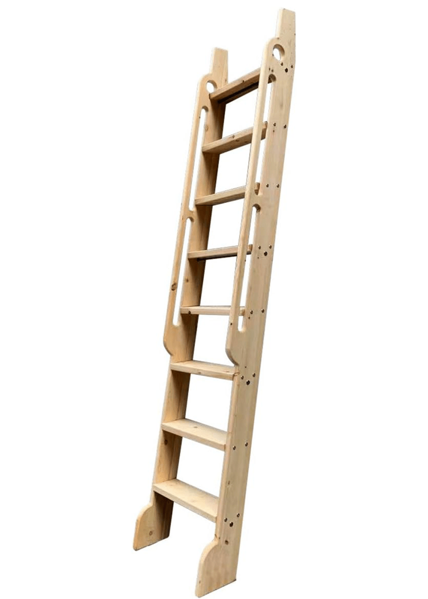 A library ladder against a white background.