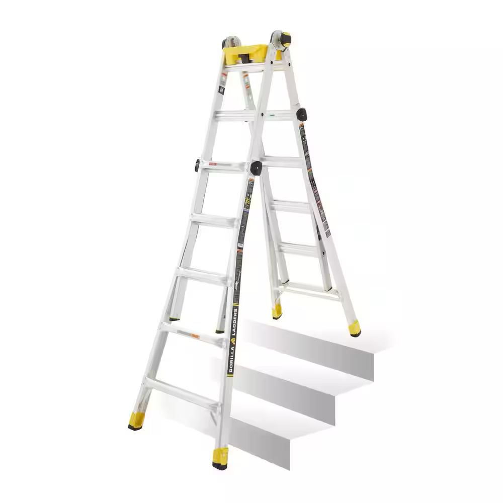 A multi-position ladder against a white background.