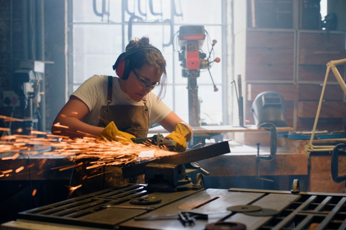 A welder at work.