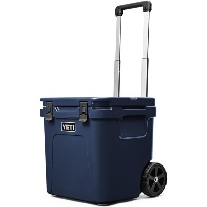 The Yeti Roadie 48 Wheeled Cooler on a white background.