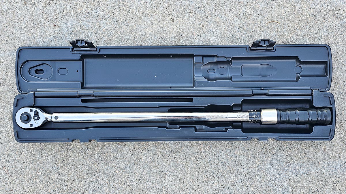 The CDI Torque Wrench in its case before testing.