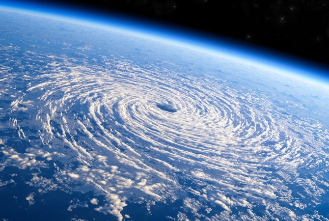 A hurricane seen from space.
