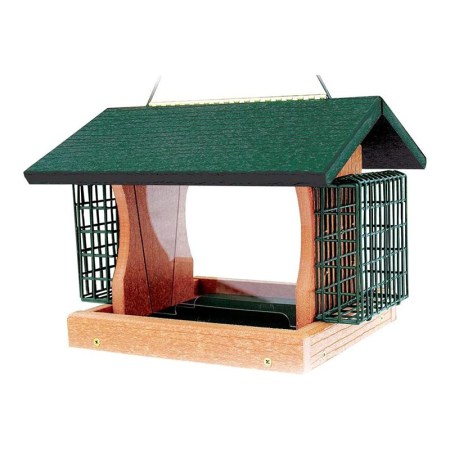  The Woodlink Going Green Premier Feeder With Suet Cages on a white background.