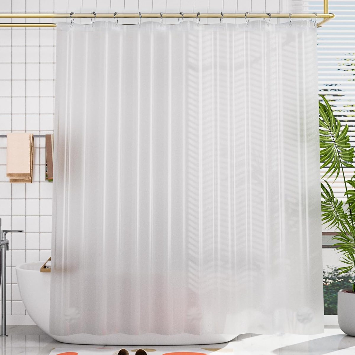 Things You Need for an Apartment Option Frosted Shower Curtain