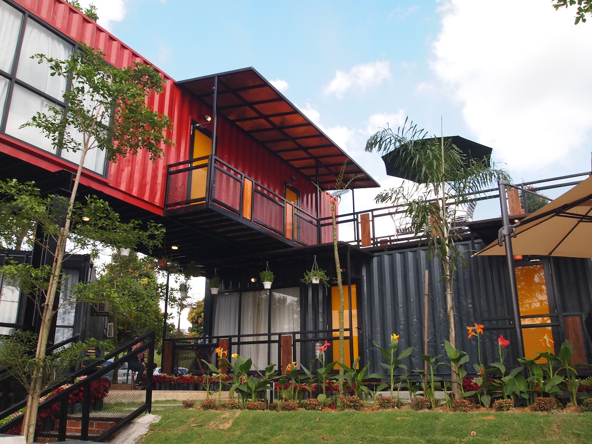 Home made of multiple recycled shipping containers.