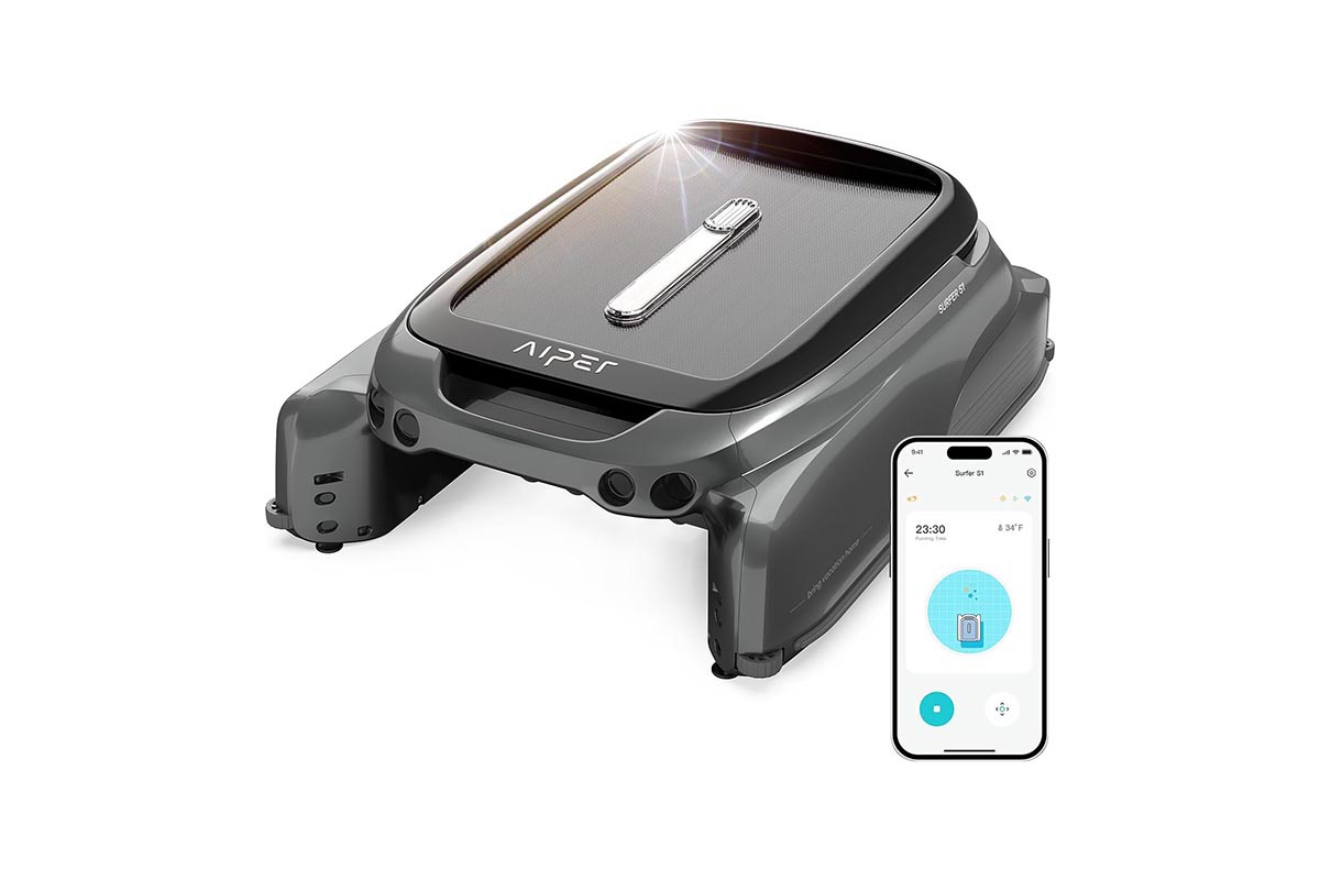 Prime Day Pool Deals AIPER Surfer S1 Solar Robotic Pool Kimmer with App Monitoring