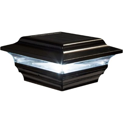 Black Classy Caps Imperial Solar Post Cap Light on white background