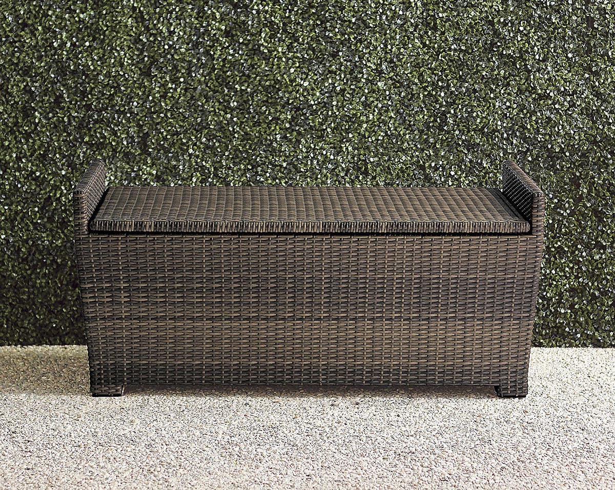 The Best Outdoor Storage Bench Option Tapered Wicker Storage Bench