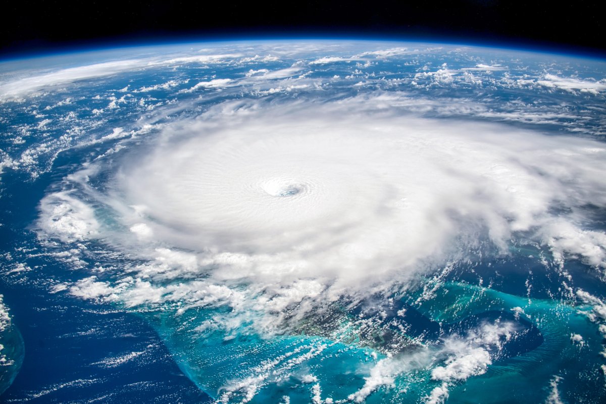 Satellite view of hurricane Dorian, year 2019.