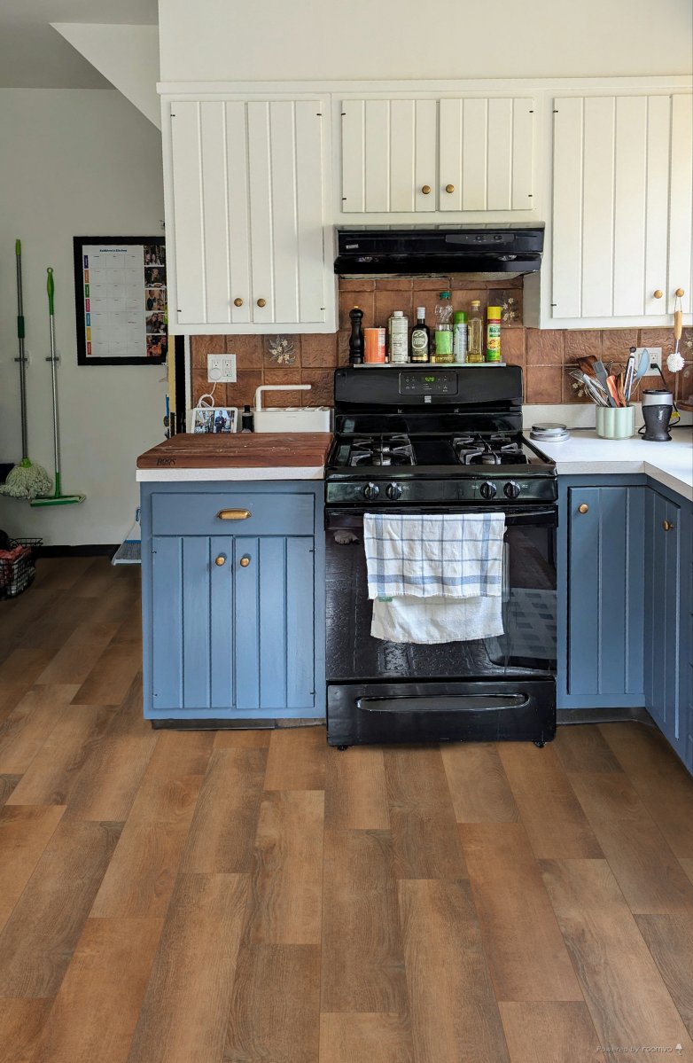 Kitchen floor near oven reimagined with Knoll Creek flooring from Empire Today