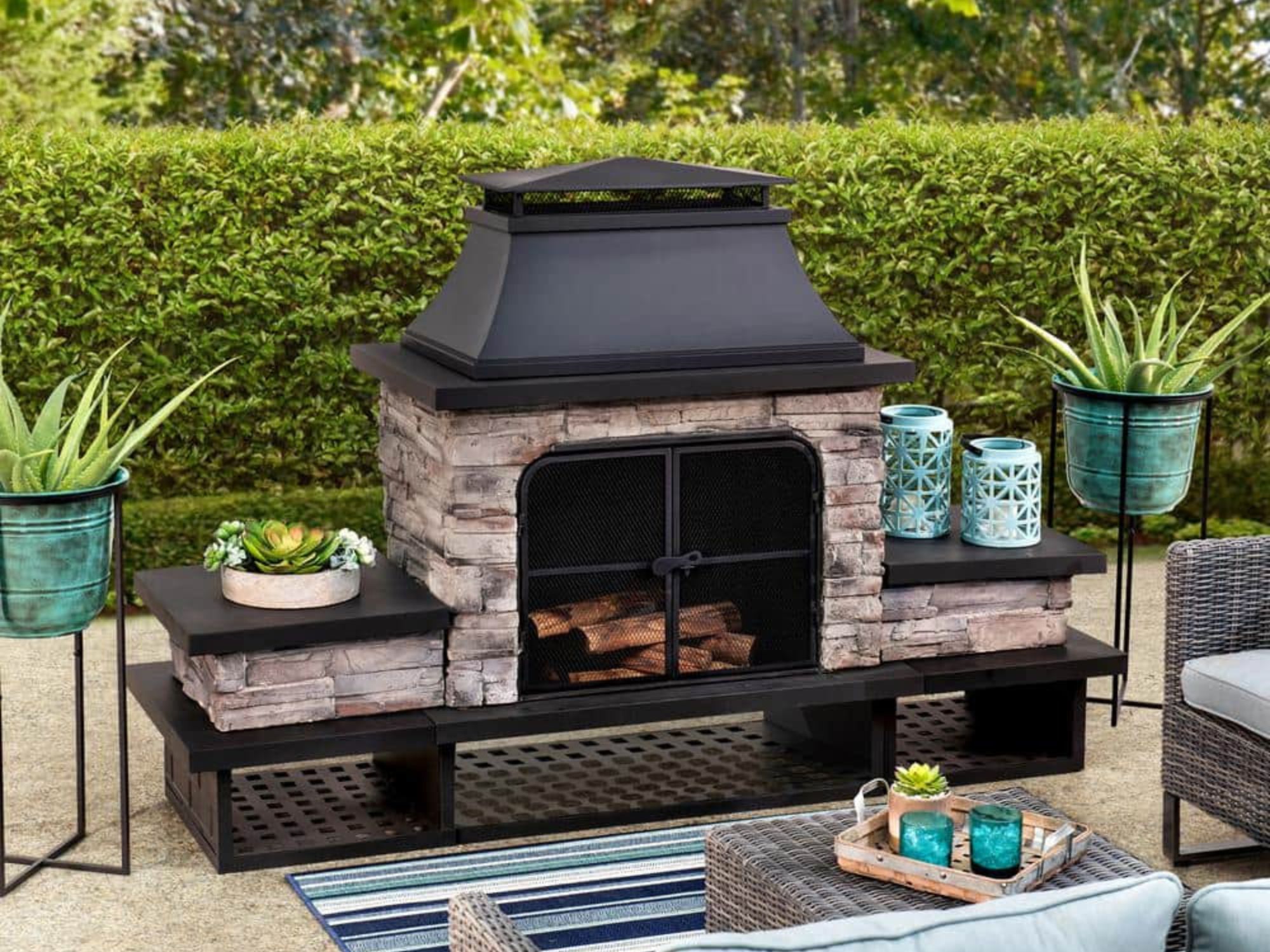 The Best Outdoor Fireplace Option: Sunjoy Maryland Bel Aire Outdoor Fireplace