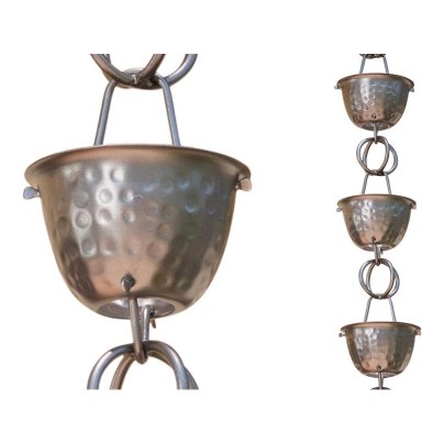 The Best Rain Chain Option Monarch Rain Chains Aluminum Hammered Cup