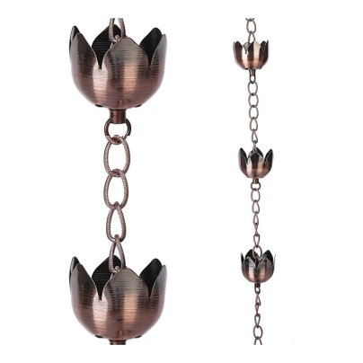 The Best Rain Chain Option Topadorn 72 Metal Decorative Lotus Cup