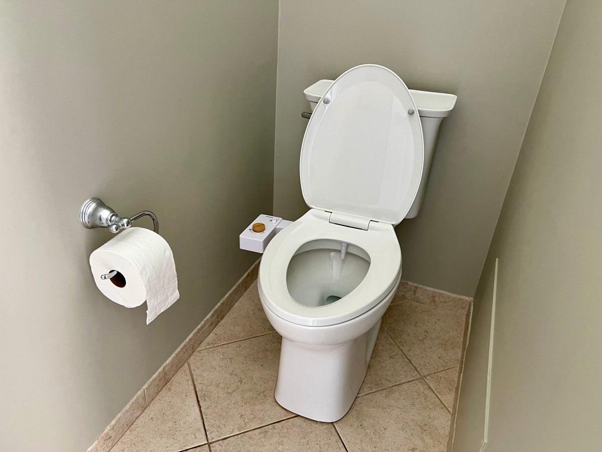 Tushy Classic 3.0 Bidet installed on a white toilet