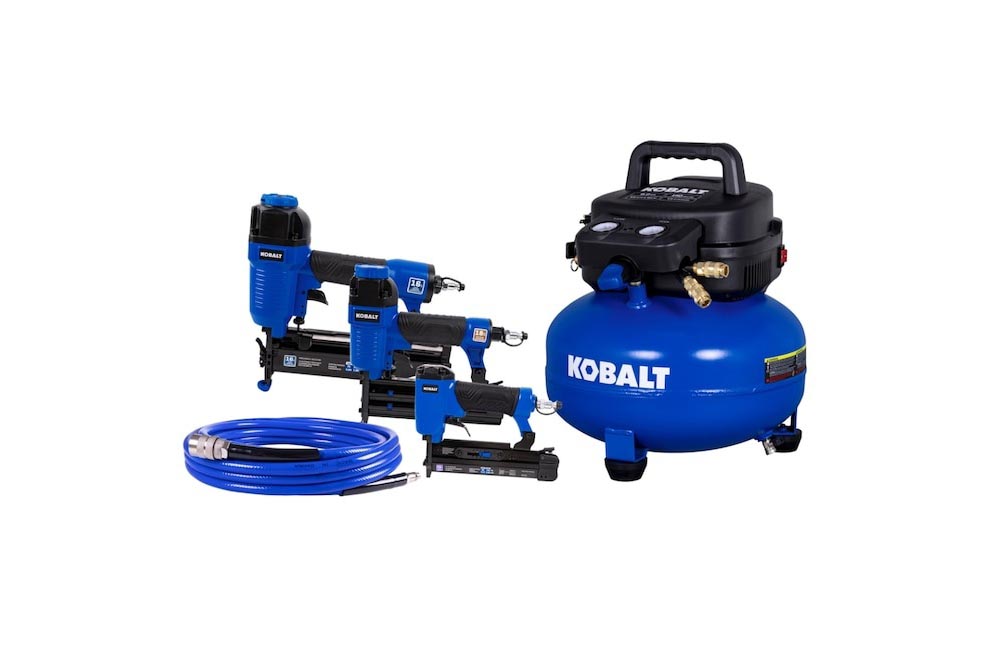 Black Friday 2024 Deals at Lowe’s Option Kobalt 6-gallon Pancake Air Compressor and Tools