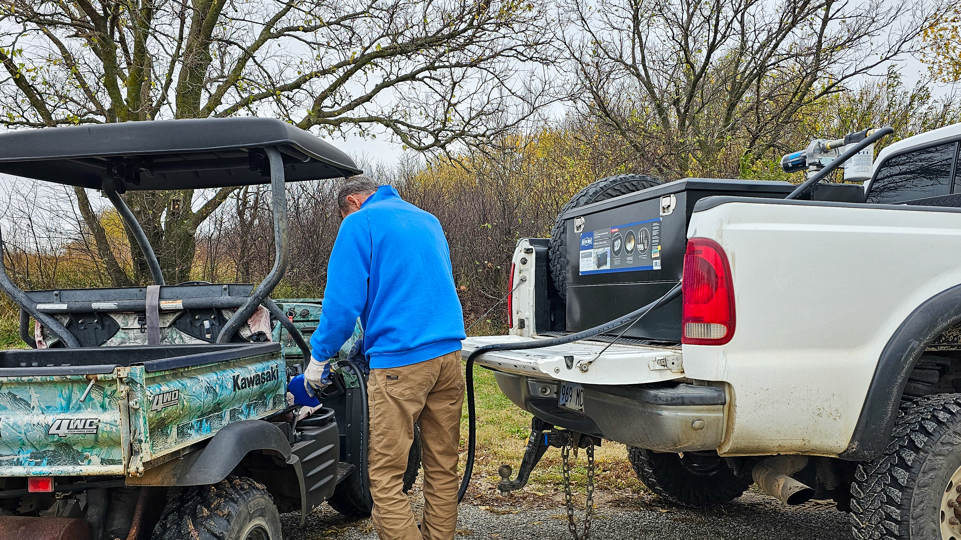 Fueling ATV from transfer tank