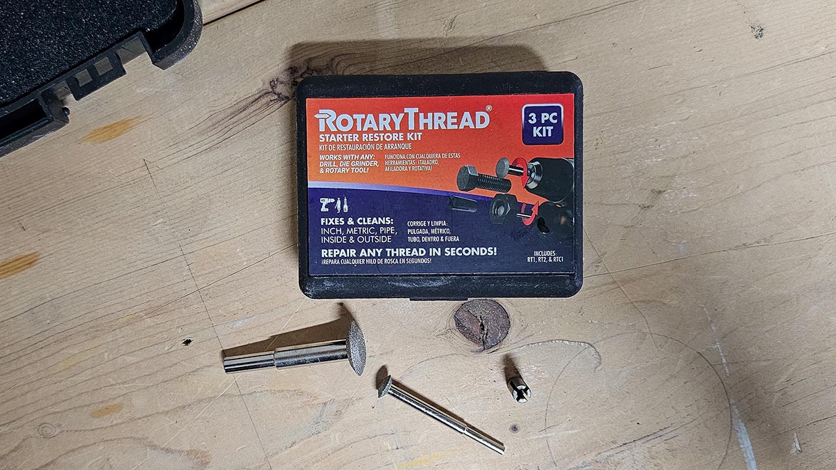 Rotary thread starter kit with box