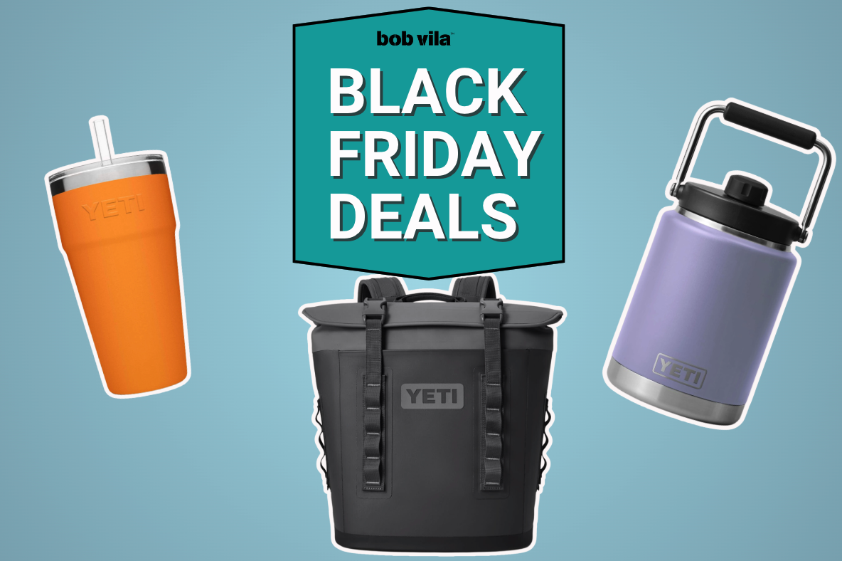 Black Friday Yeti Deals on blue background