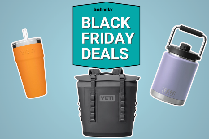 Black Friday Yeti Deals on blue background