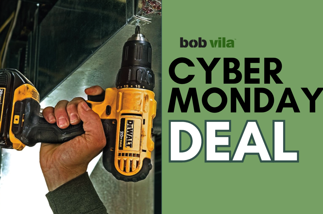 Cyber Monday DeWalt One-off Deal on Green background