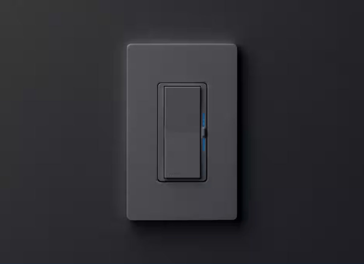 A dimmer switch in a dark room.