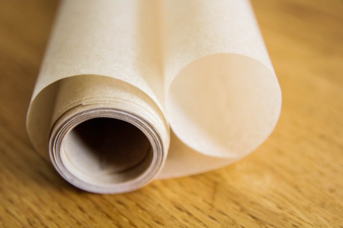 Close up of wax paper roll.