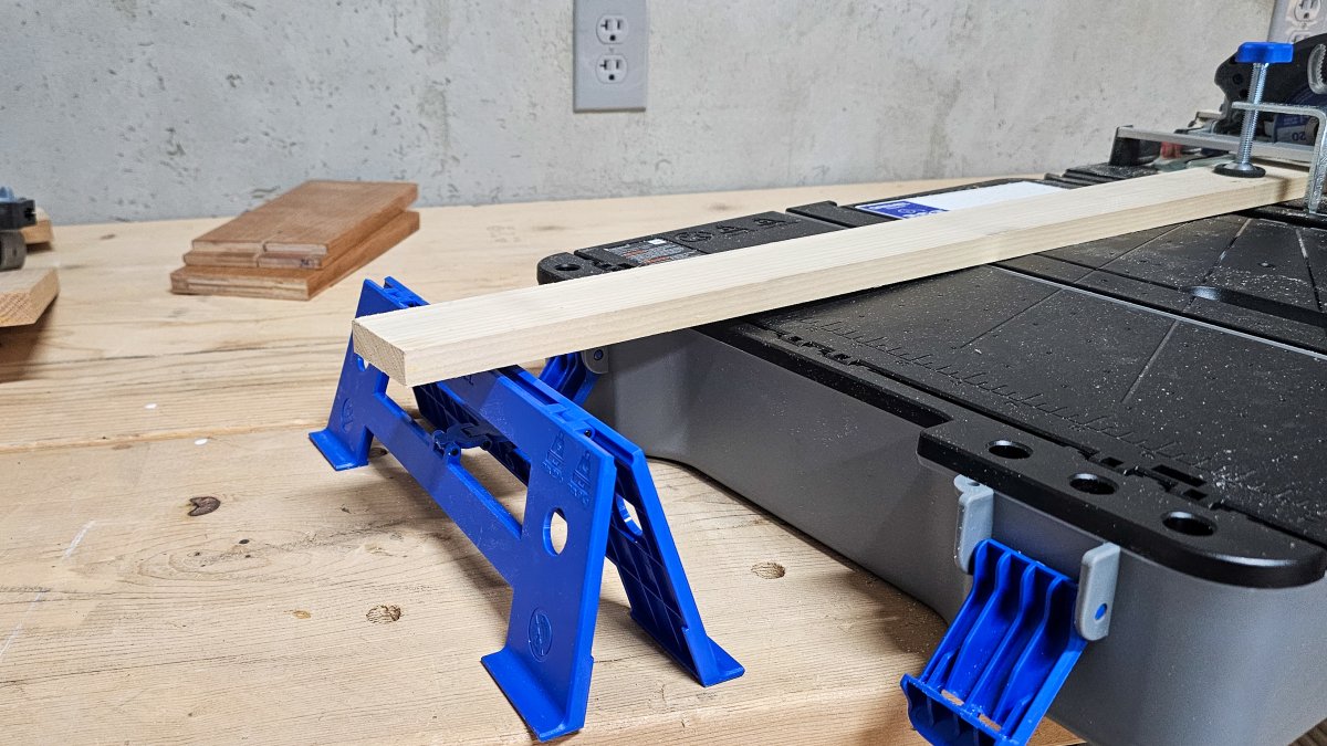 Extended long board holder on the Dremel Blueprint Portable Saw Station